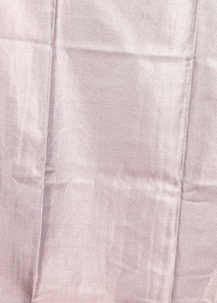 Blue Tissue Silk Saree With Blouse Piece - Image 5