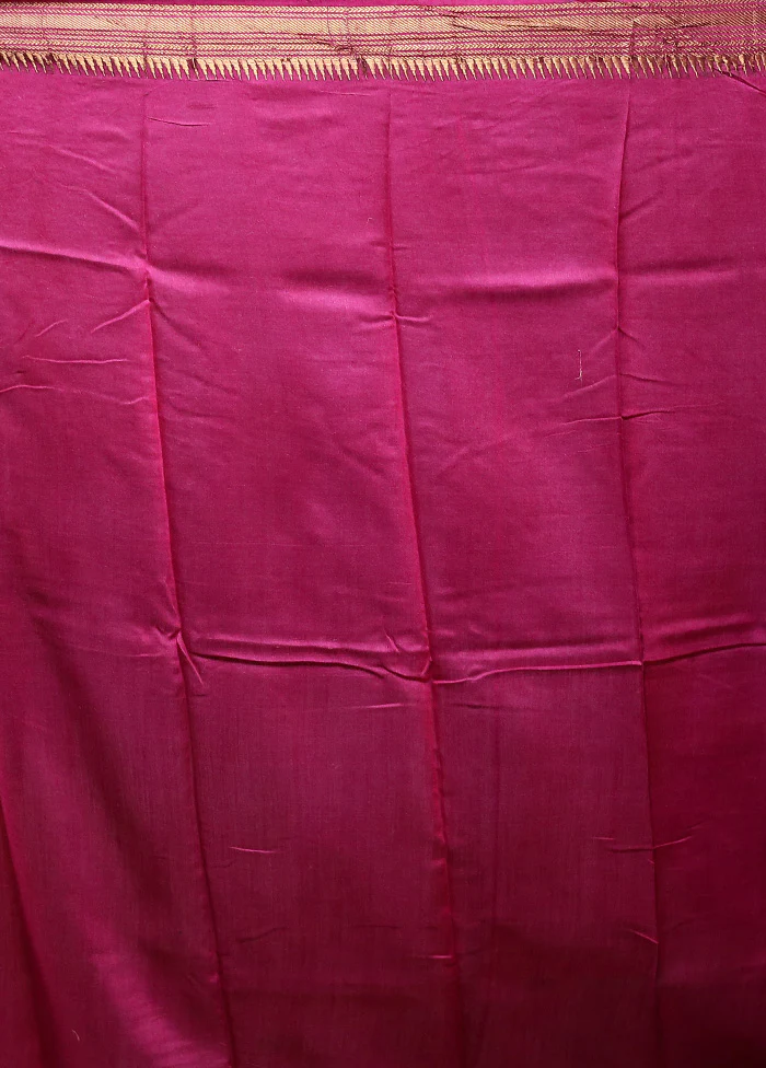 Blue Tussar Silk Saree With Blouse Piece - Image 5