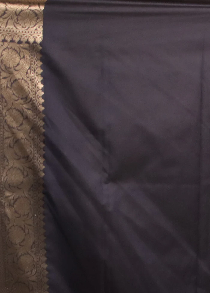 Blue Uppada Silk Saree With Blouse Piece - Image 5