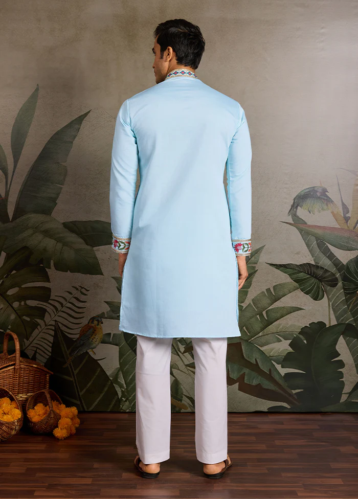 Blue Viscose Kurta - Image 3