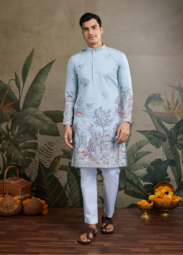 Blue Viscose Kurta