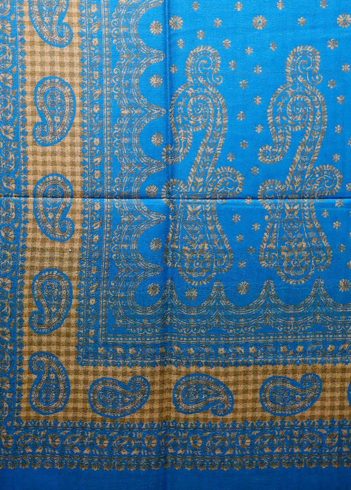 Blue Woven Work Shawl - Image 5