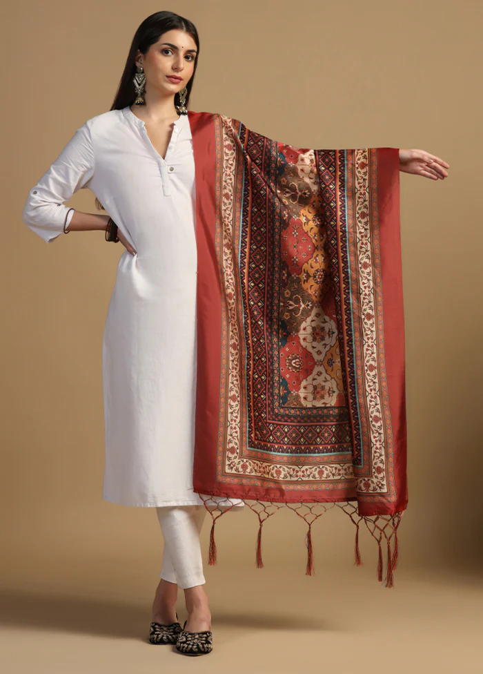 Brown Banarasi Silk Dupatta