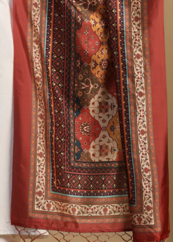 Brown Banarasi Silk Dupatta - Image 3