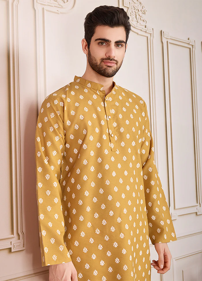 Brown Cotton Kurta & Pajama Set - Image 2