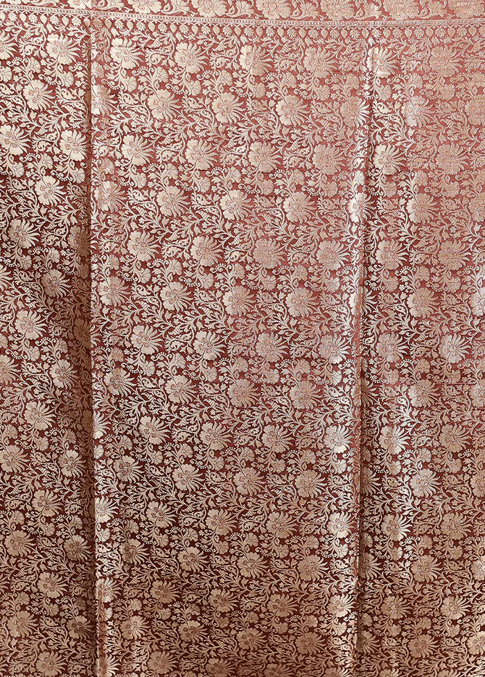 Brown Cotton Saree With Blouse Piece - Image 5