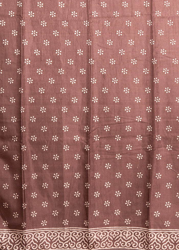 Brown Dupion Silk Saree With Blouse Piece - Image 5