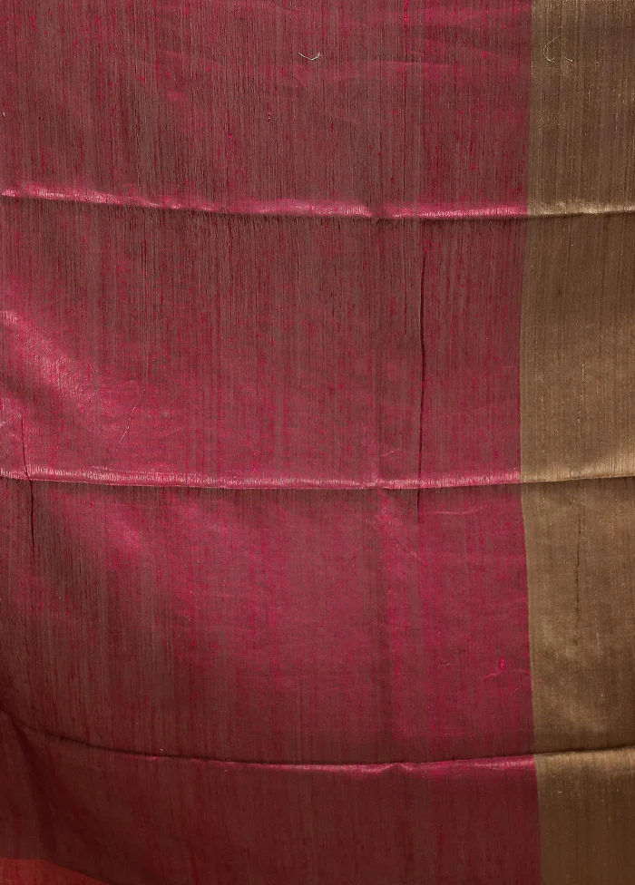 Brown Handloom Matka Pure Silk Saree With Blouse Piece - Image 5