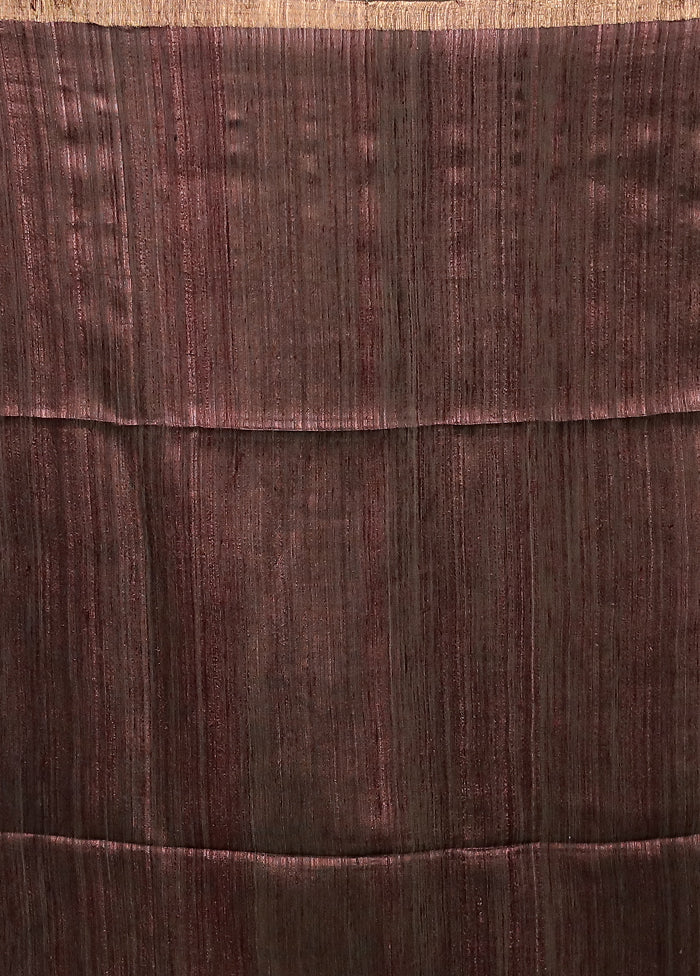 Brown Handloom Matka Pure Silk Saree With Blouse Piece - Image 5