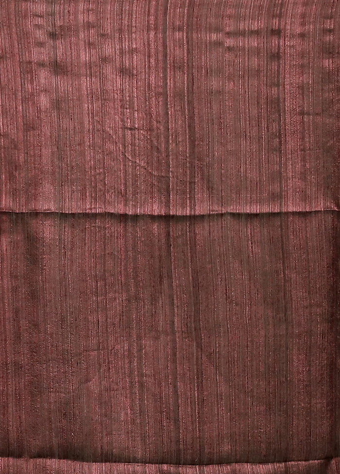 Brown Handloom Matka Pure Silk Saree With Blouse Piece - Image 5