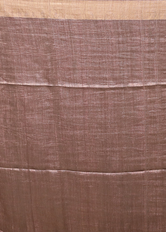 Brown Handloom Matka Pure Silk Saree With Blouse Piece - Image 5