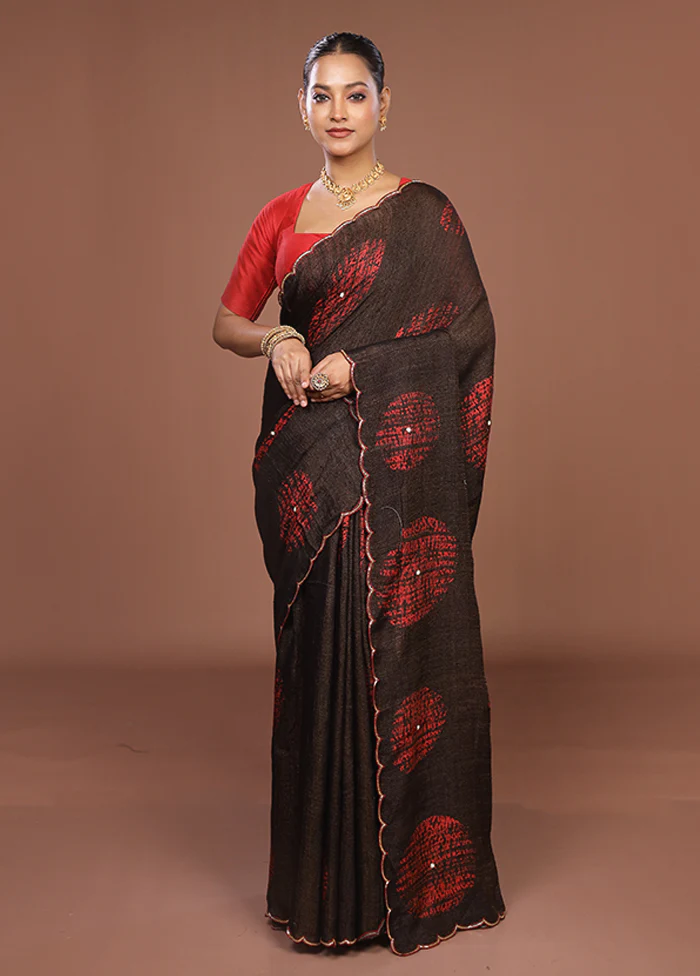 Brown Handloom Matka Pure Silk Saree With Blouse Piece - Image 2
