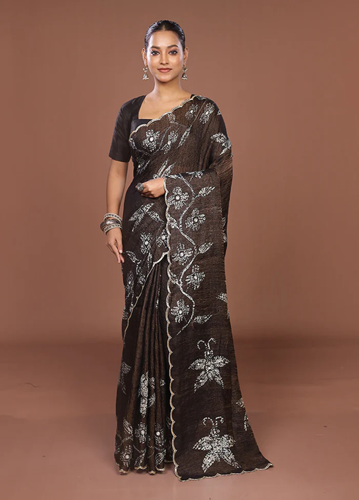 Brown Handloom Matka Pure Silk Saree With Blouse Piece - Image 2