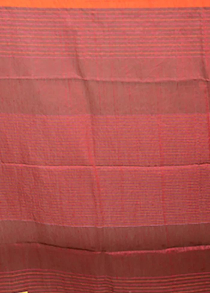 Brown Linen Silk Saree With Blouse Piece - Image 5