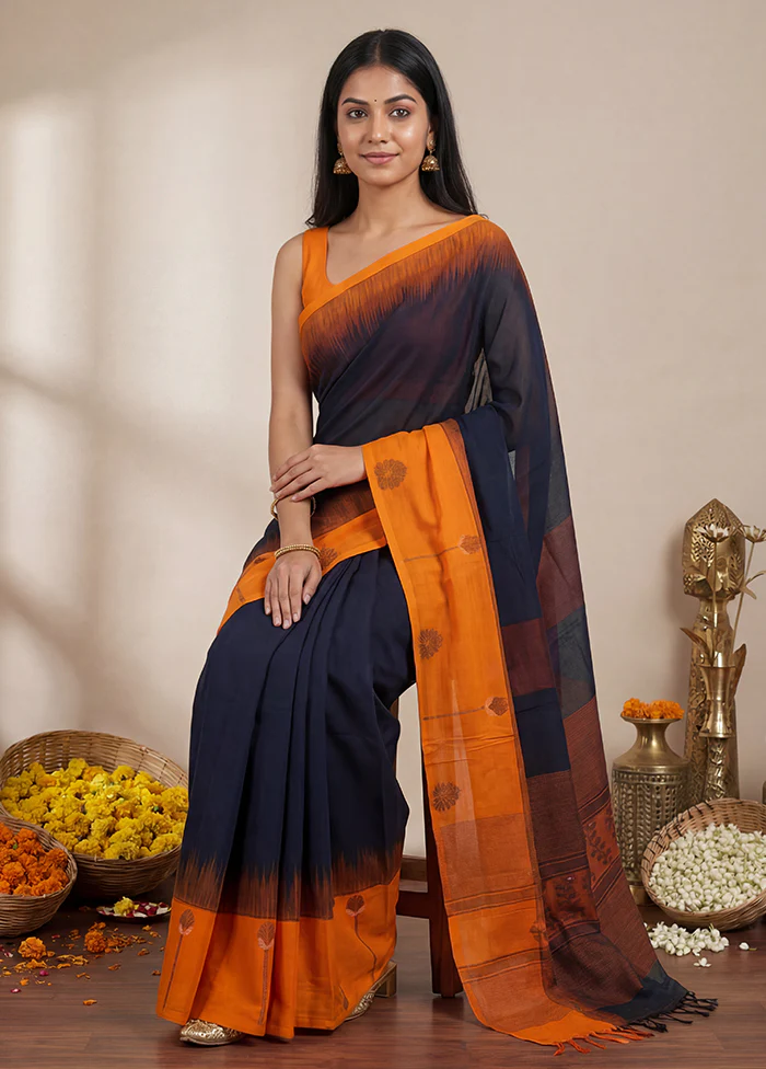Brown Matka Silk Saree With Blouse Piece - Image 3
