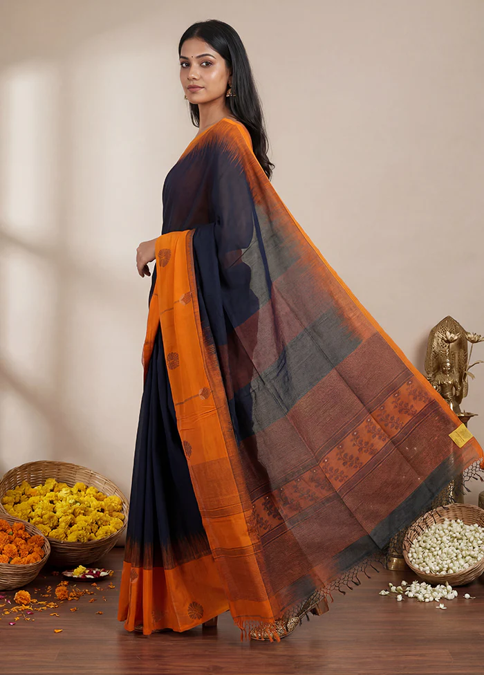 Brown Matka Silk Saree With Blouse Piece - Image 4