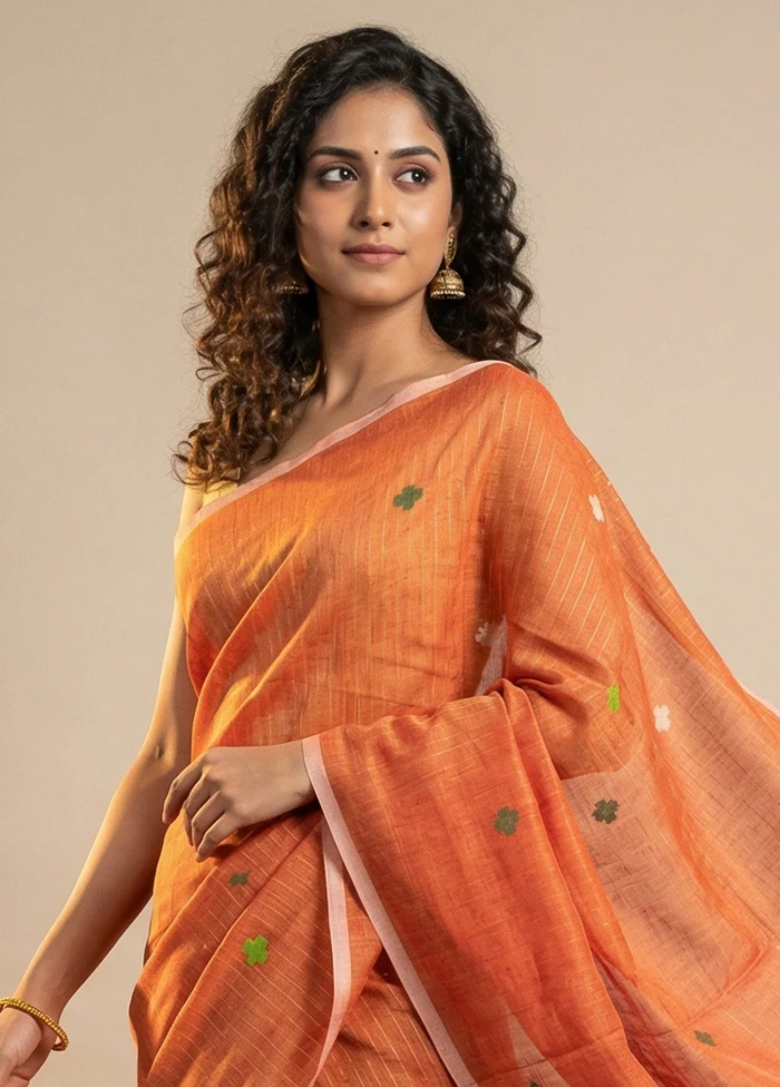 Brown Matka Silk Saree With Blouse Piece - Image 2