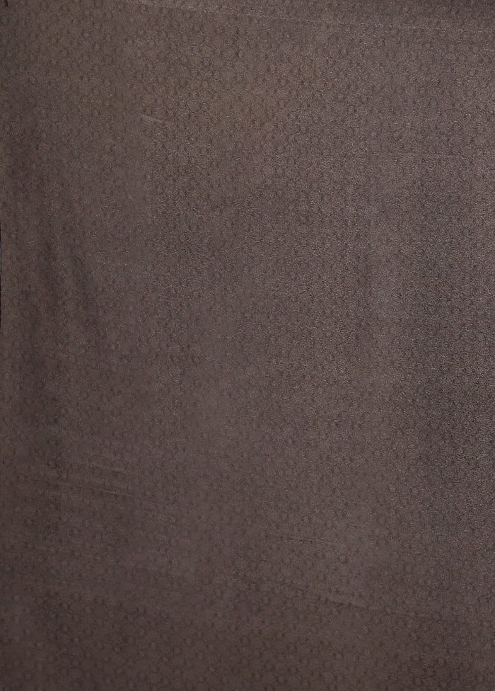 Brown Printed Silk Saree Without Blouse Piece - Image 5