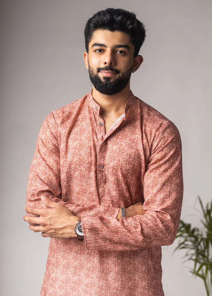 Brown Silk Kurta & Pajama Set - Image 2