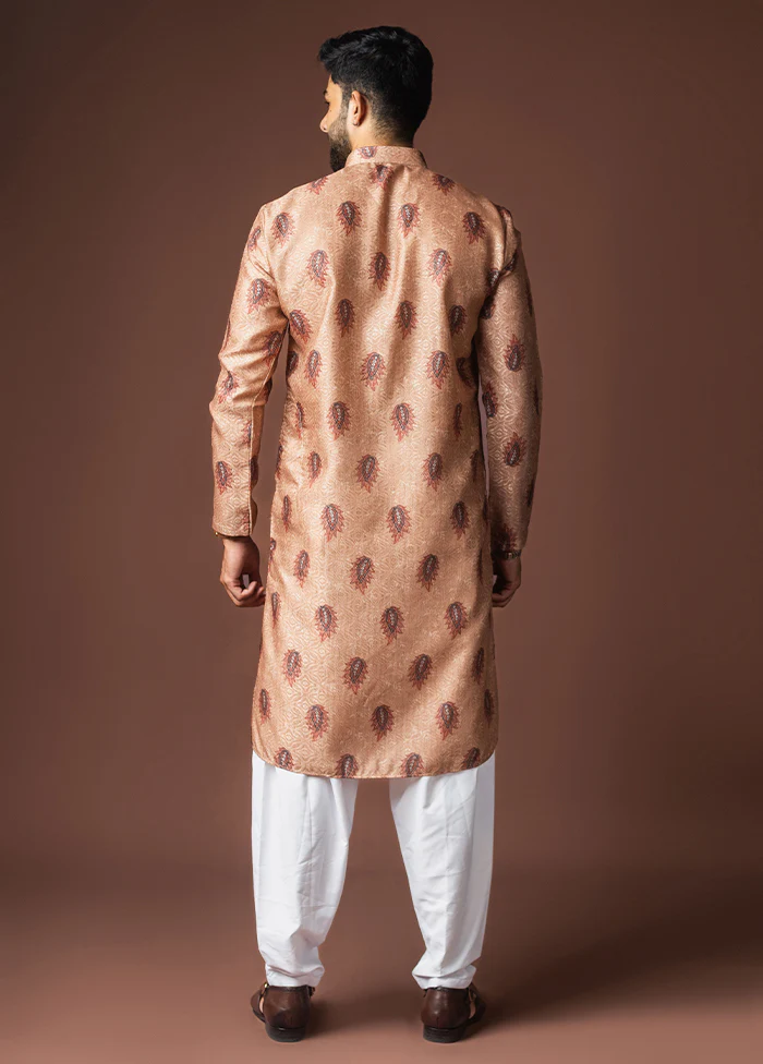 Brown Silk Kurta & Pajama Set - Image 3