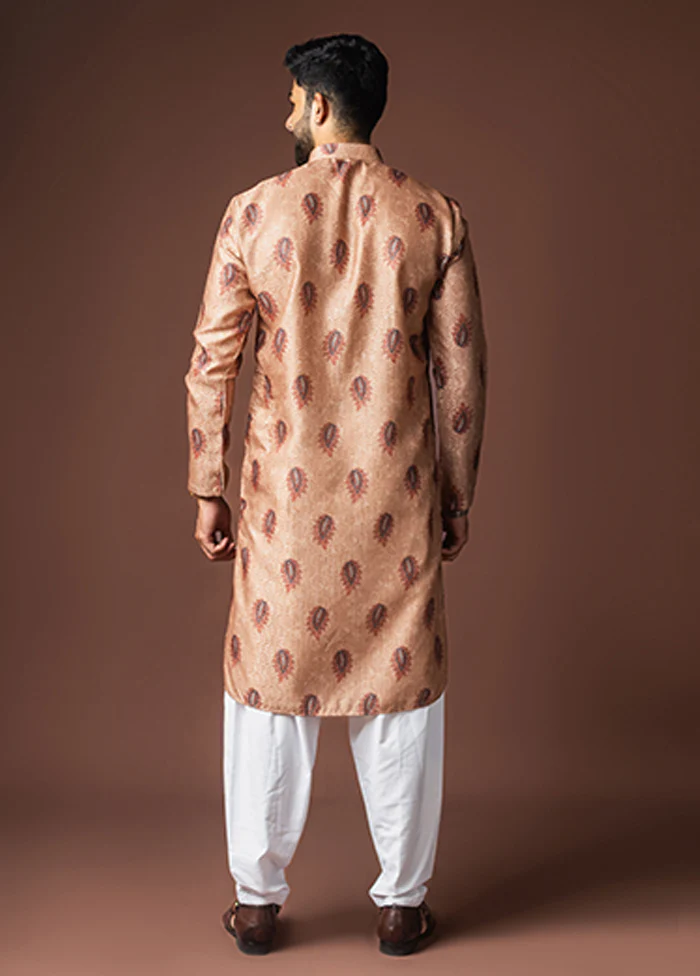 Brown Silk Kurta & Pajama Set - Image 3