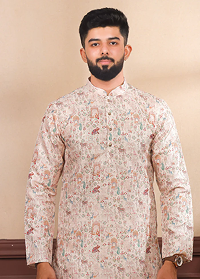 Brown Silk Kurta & Pajama Set - Image 2