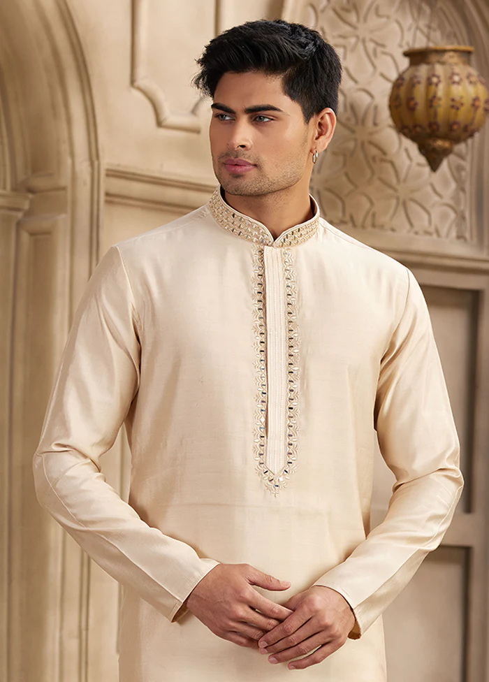 Brown Silk Kurta & Pajama Set - Image 2