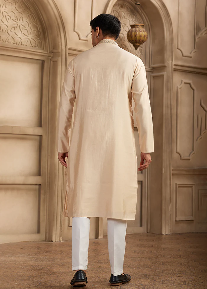Brown Silk Kurta & Pajama Set - Image 3