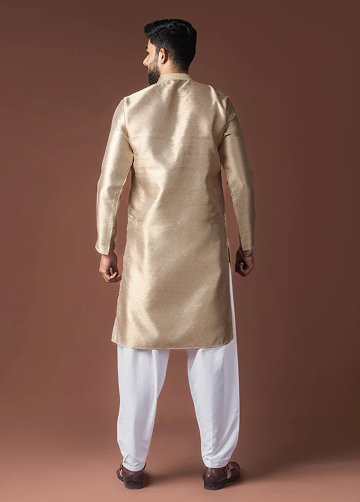 Brown Silk Kurta & Pajama Set - Image 3