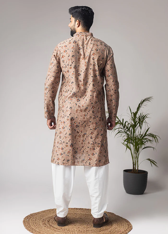 Brown Silk Kurta & Pajama Set - Image 3
