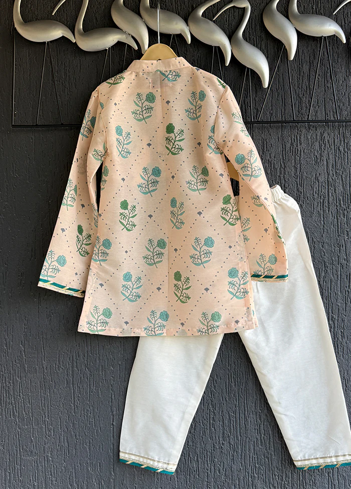 Cream Silk Kurta & Pajama Set - Image 3
