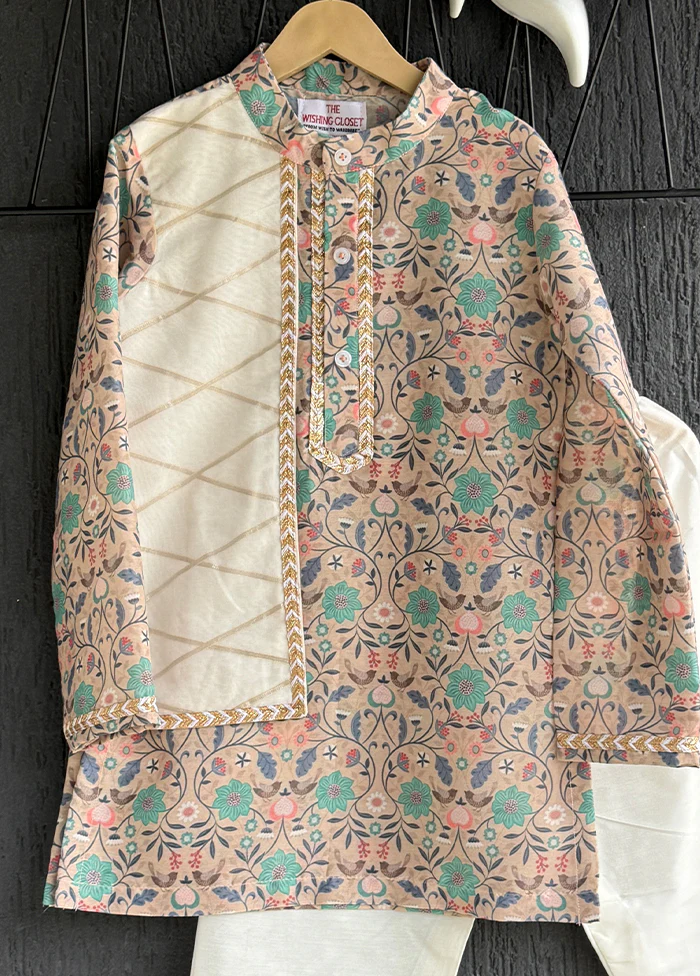 Brown Silk Kurta & Pajama Set - Image 2