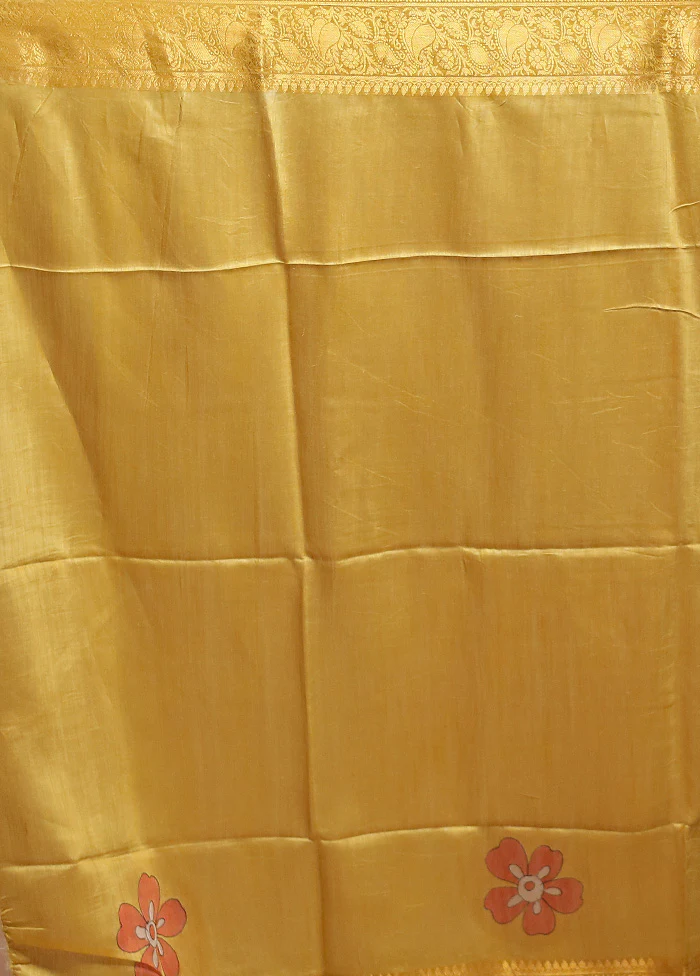 Brown Tussar Silk Saree With Blouse Piece - Image 5