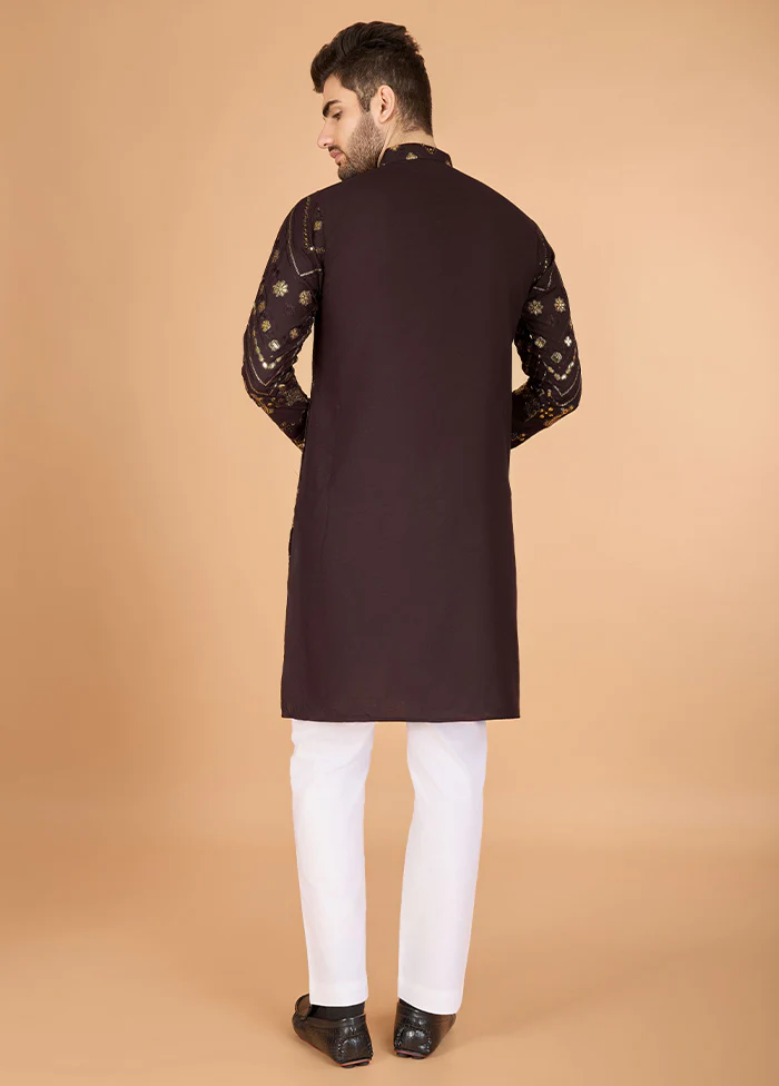 Brown Viscose Kurta - Image 3