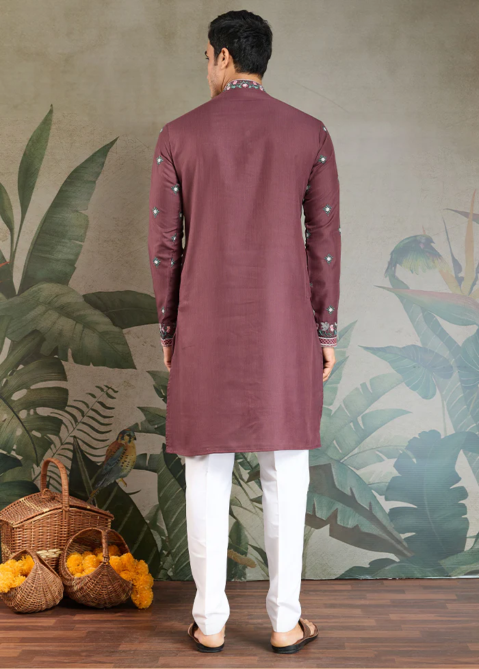 Brown Viscose Kurta - Image 3