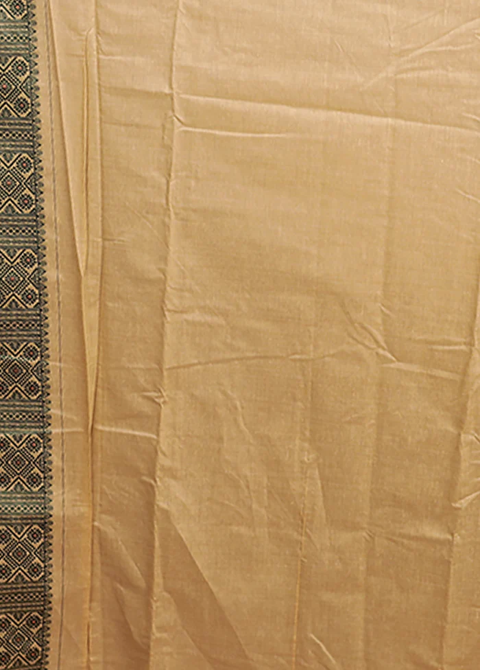 Cream Assam Silk Saree With Blouse Piece - Image 5