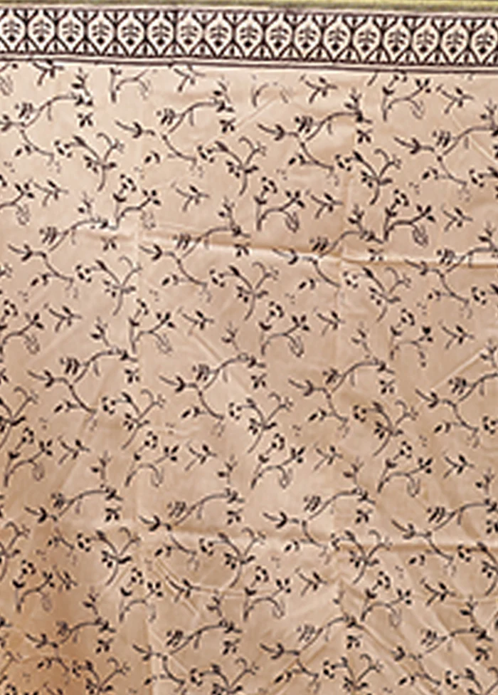 Cream Chanderi Silk Saree With Blouse Piece - Image 5