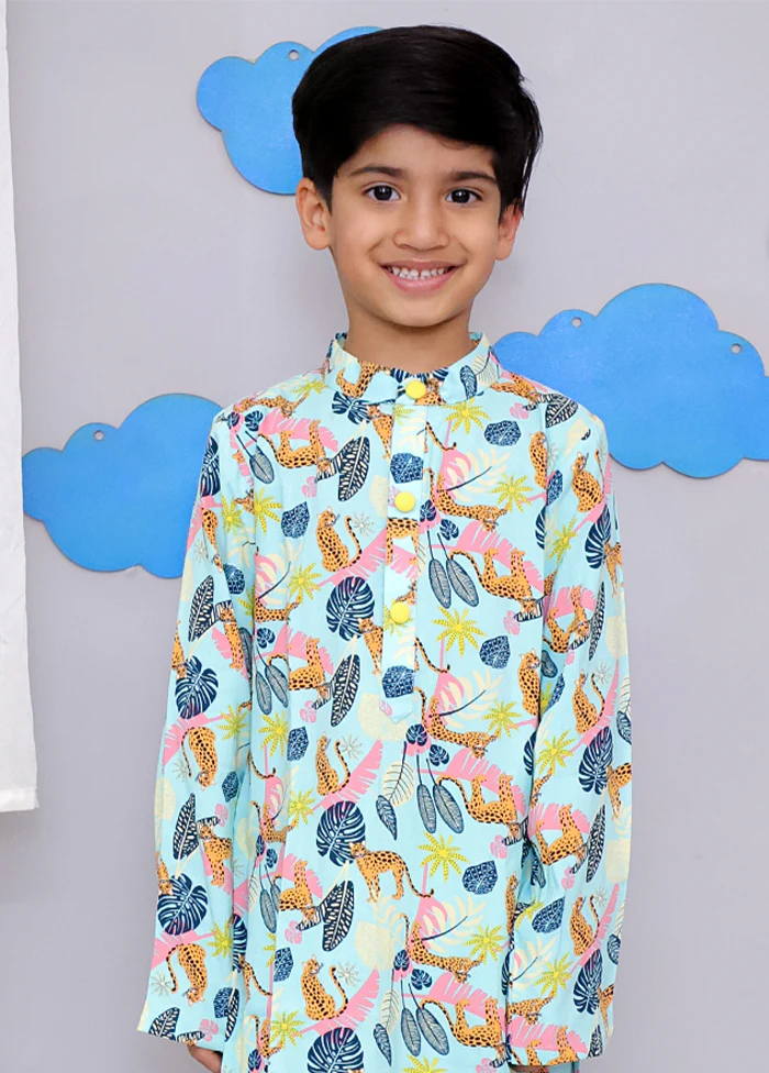 Green cotton Kurta & Pajama Set - Image 2