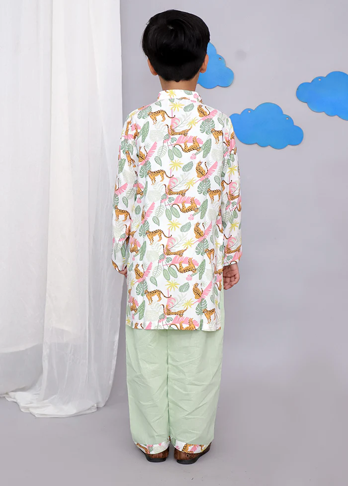 Cream cotton Kurta & Pajama Set - Image 3