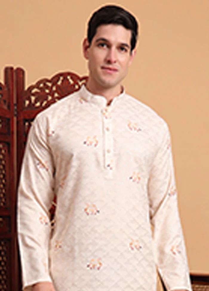 Cream Cotton Kurta - Image 2