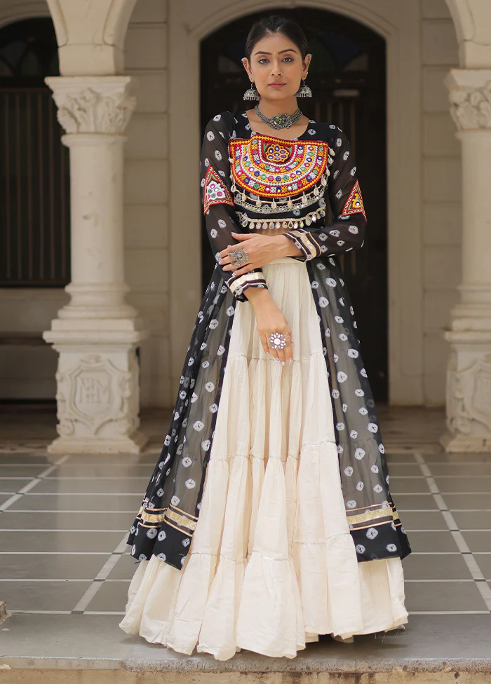 Cream Cotton Lehenga Set