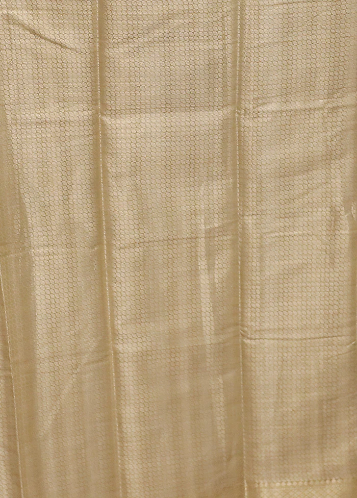 Cream Cotton Saree With Blouse Piece - Image 5