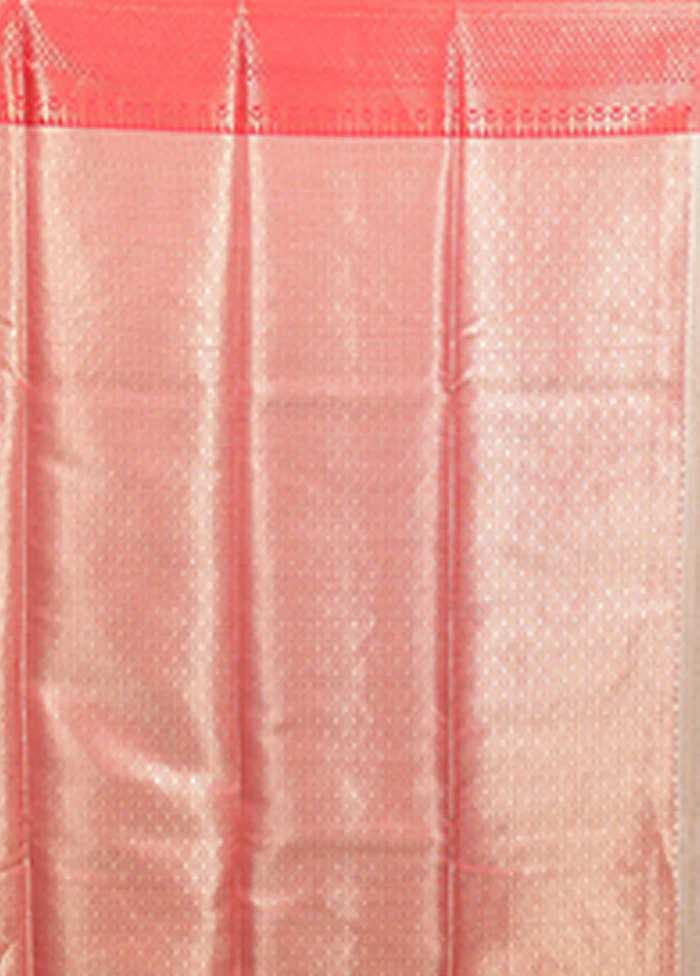 Cream Cotton Saree With Blouse Piece - Image 5