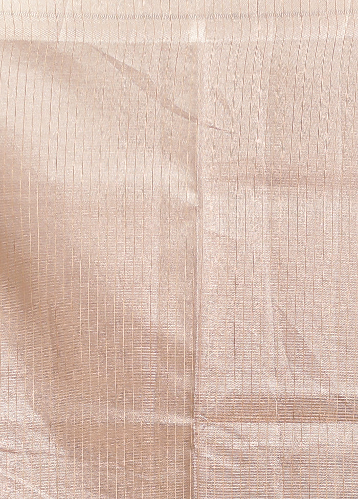 Cream Cotton Saree With Blouse Piece - Image 5