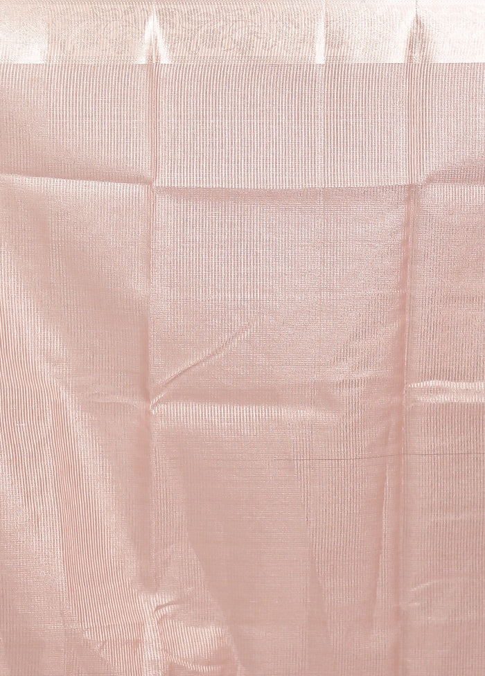 Cream Cotton Saree With Blouse Piece - Image 5