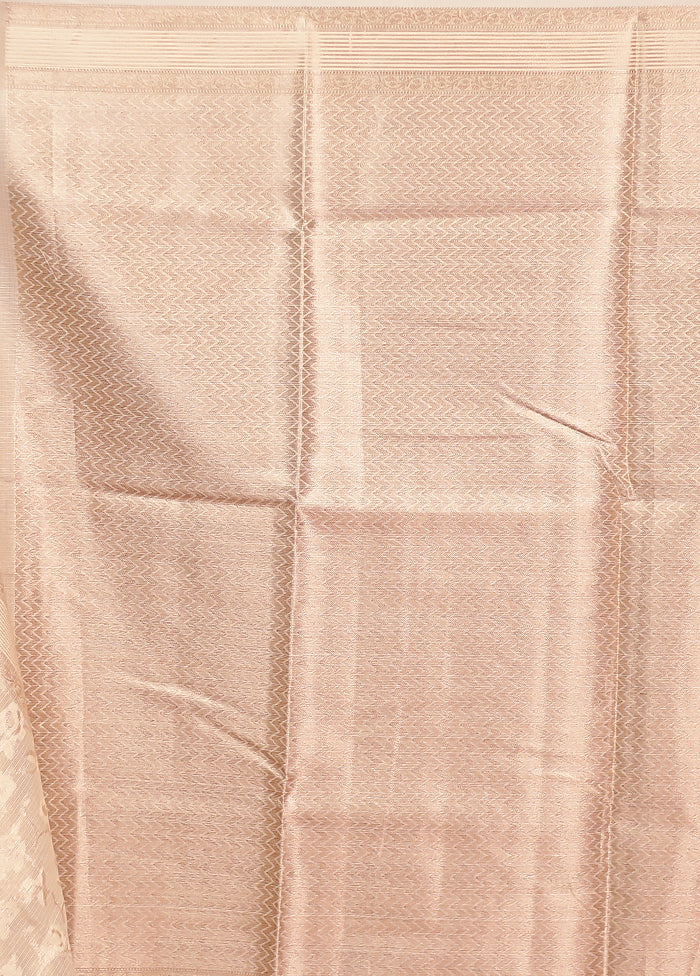 Cream Cotton Saree With Blouse Piece - Image 5