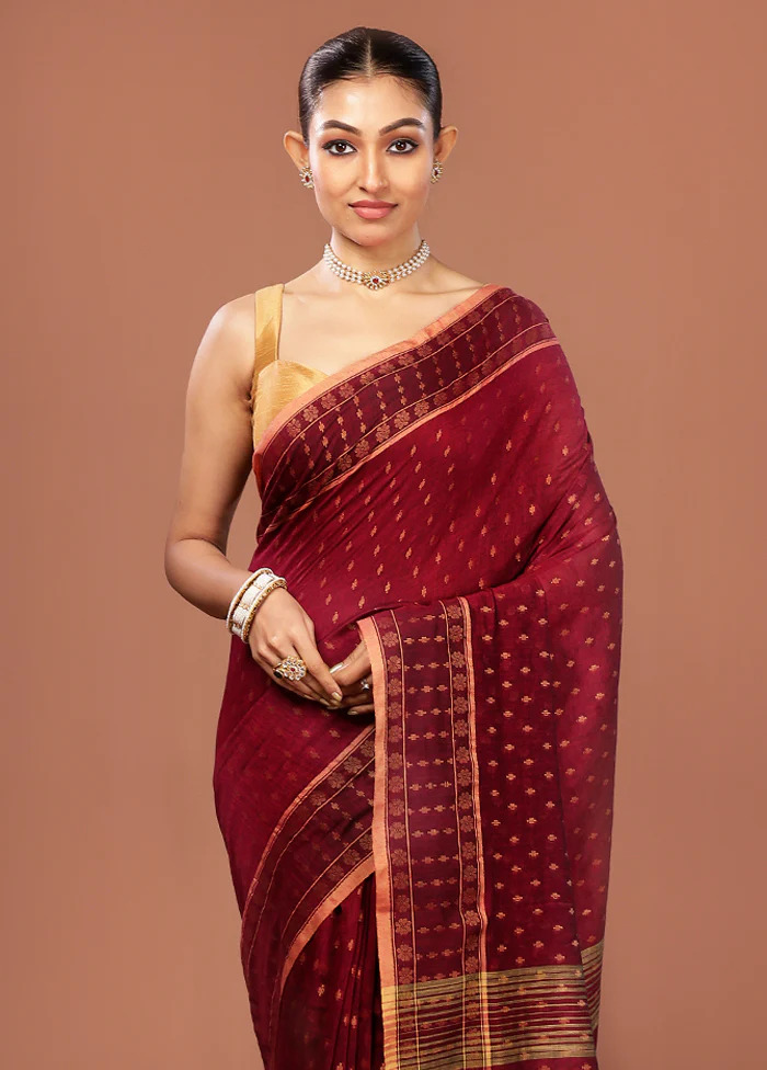 Cream Cotton Saree With Blouse Piece