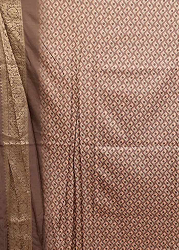 Cream Dupion Silk Saree With Blouse Piece - Image 5