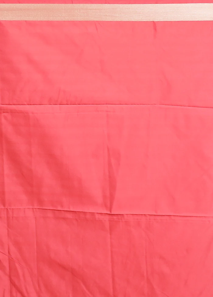 Cream Dupion Silk Saree With Blouse Piece - Image 5