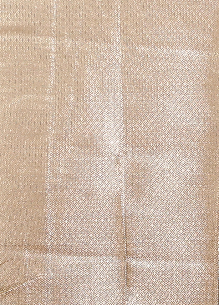 Cream Dupion Silk Saree With Blouse Piece - Image 5